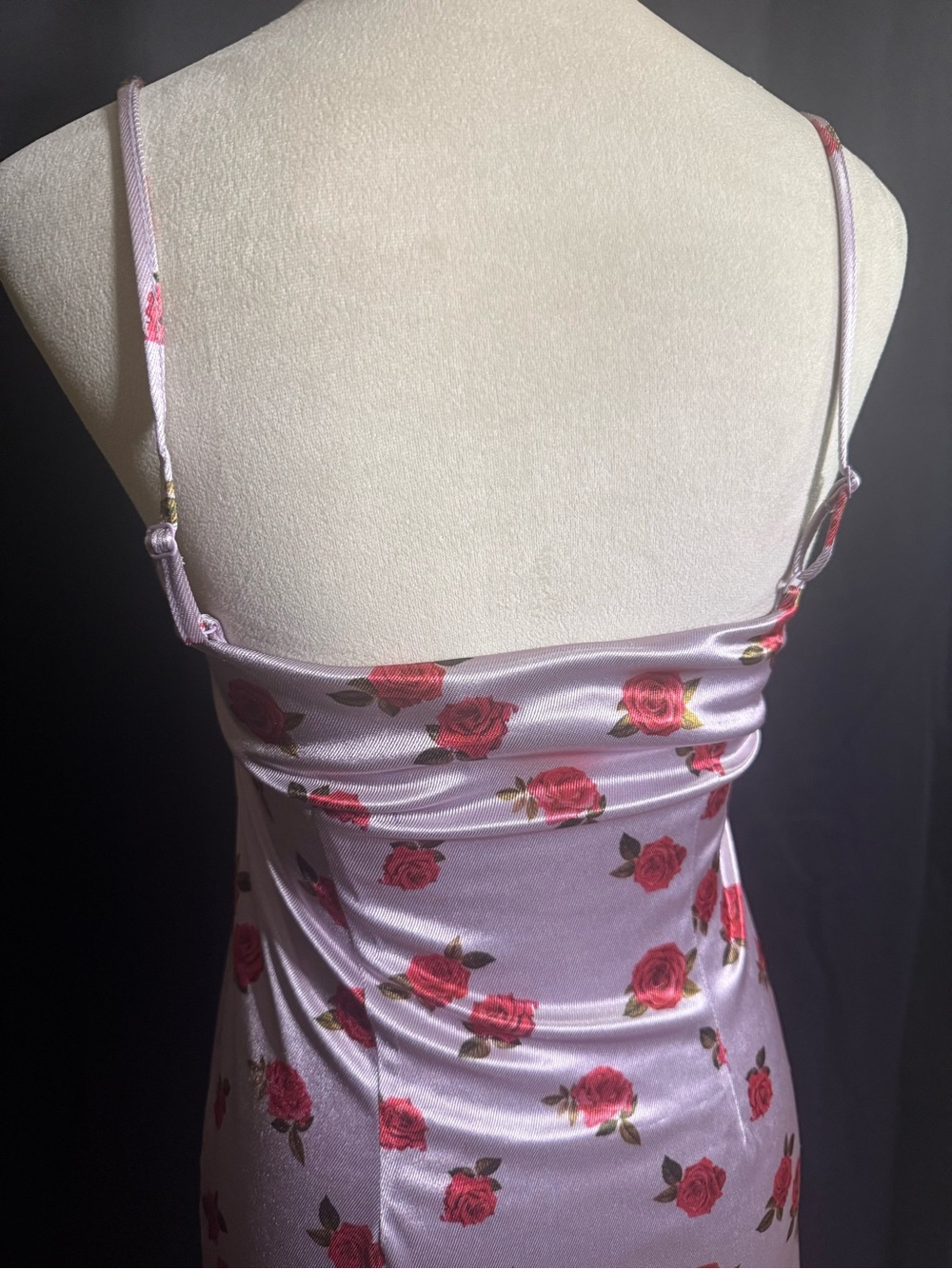Urban Outfitters Rose Print Satin Slip Dress Romantic - Picture 3 of 6